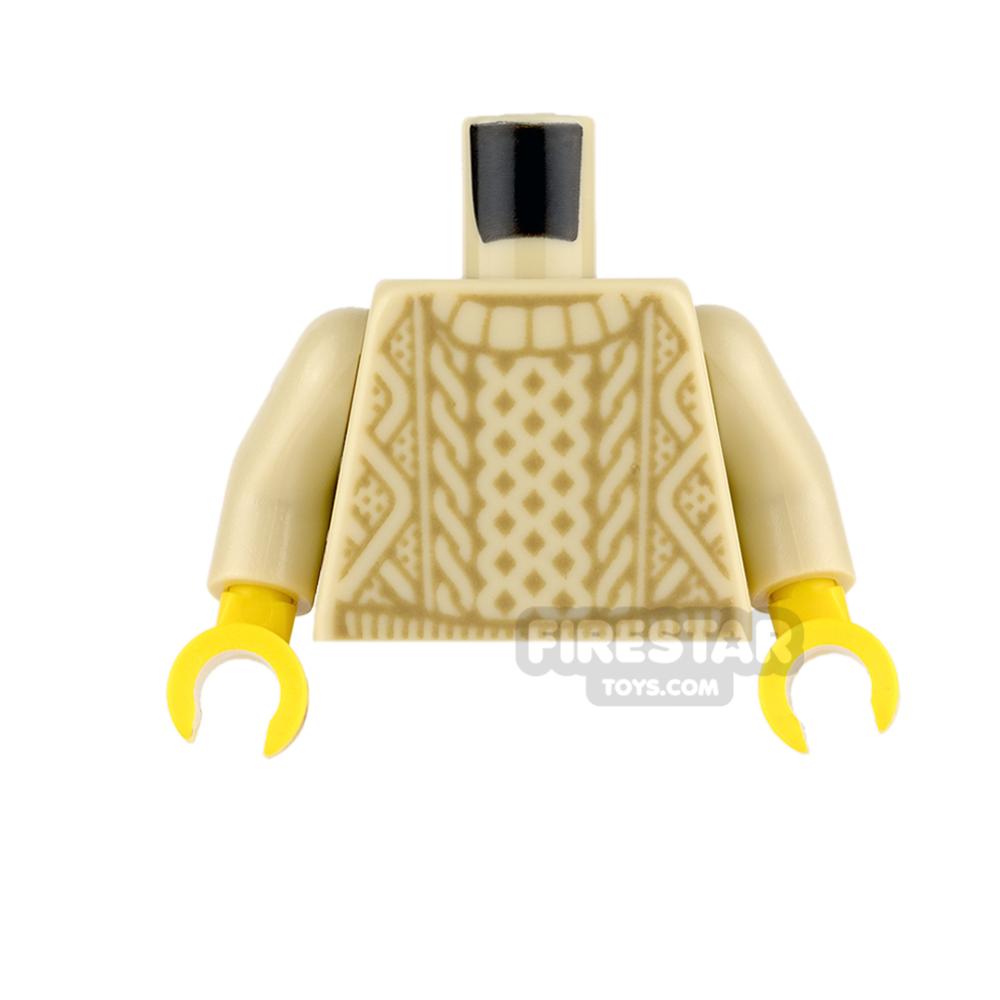 Lego New Torso Knit Sweater Pattern Tan Arms Yellow Hands Pieces